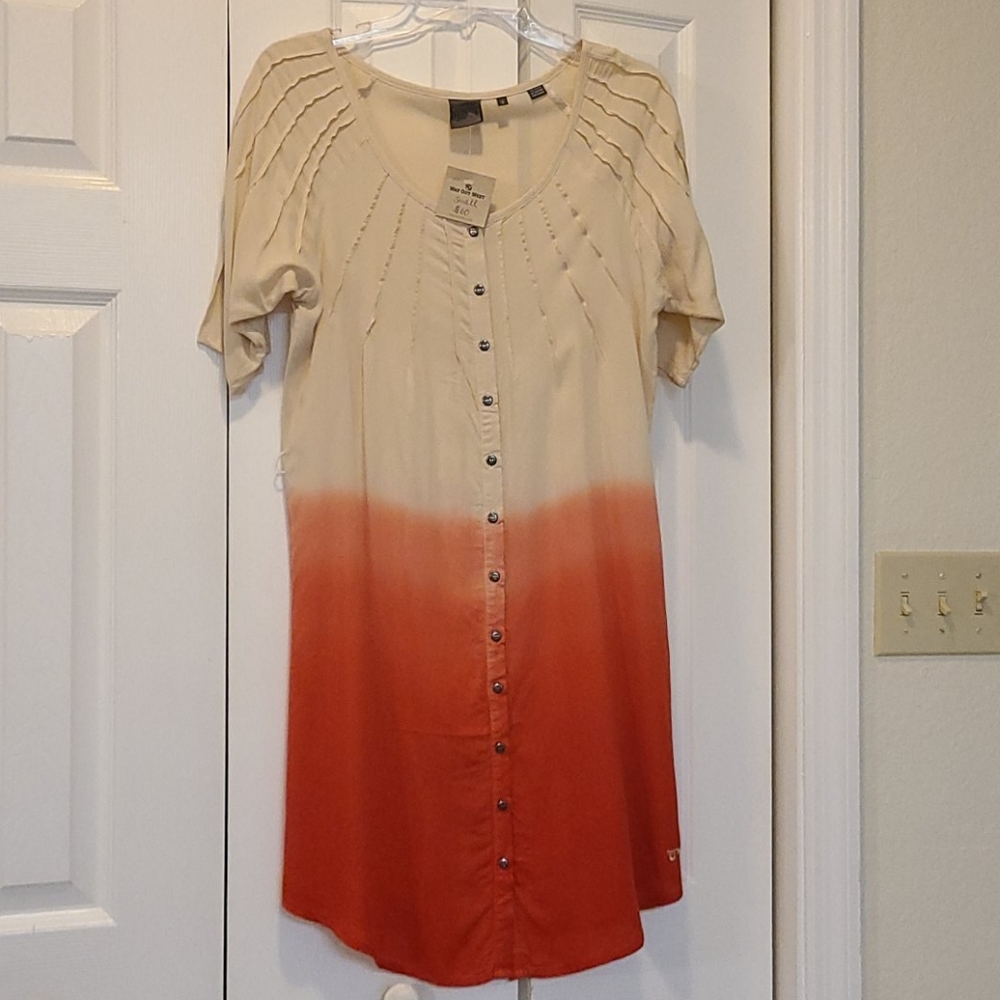 Boutique Dress-coral and cream ombre